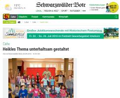 Artikel im Schwarzwälder Bote vom 29.4.2016 anzeigen schwaboMeinKoerper