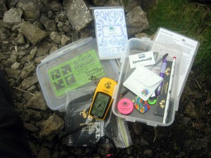 The contents of the geocache at Buckden Rake